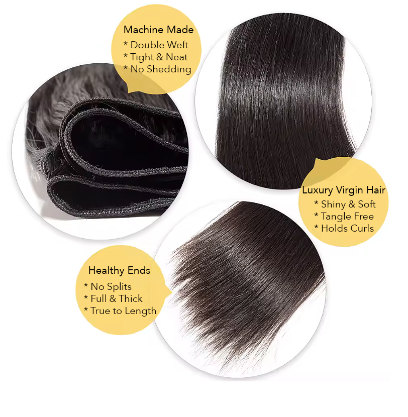 Chart showing quality of hair bundles and description 